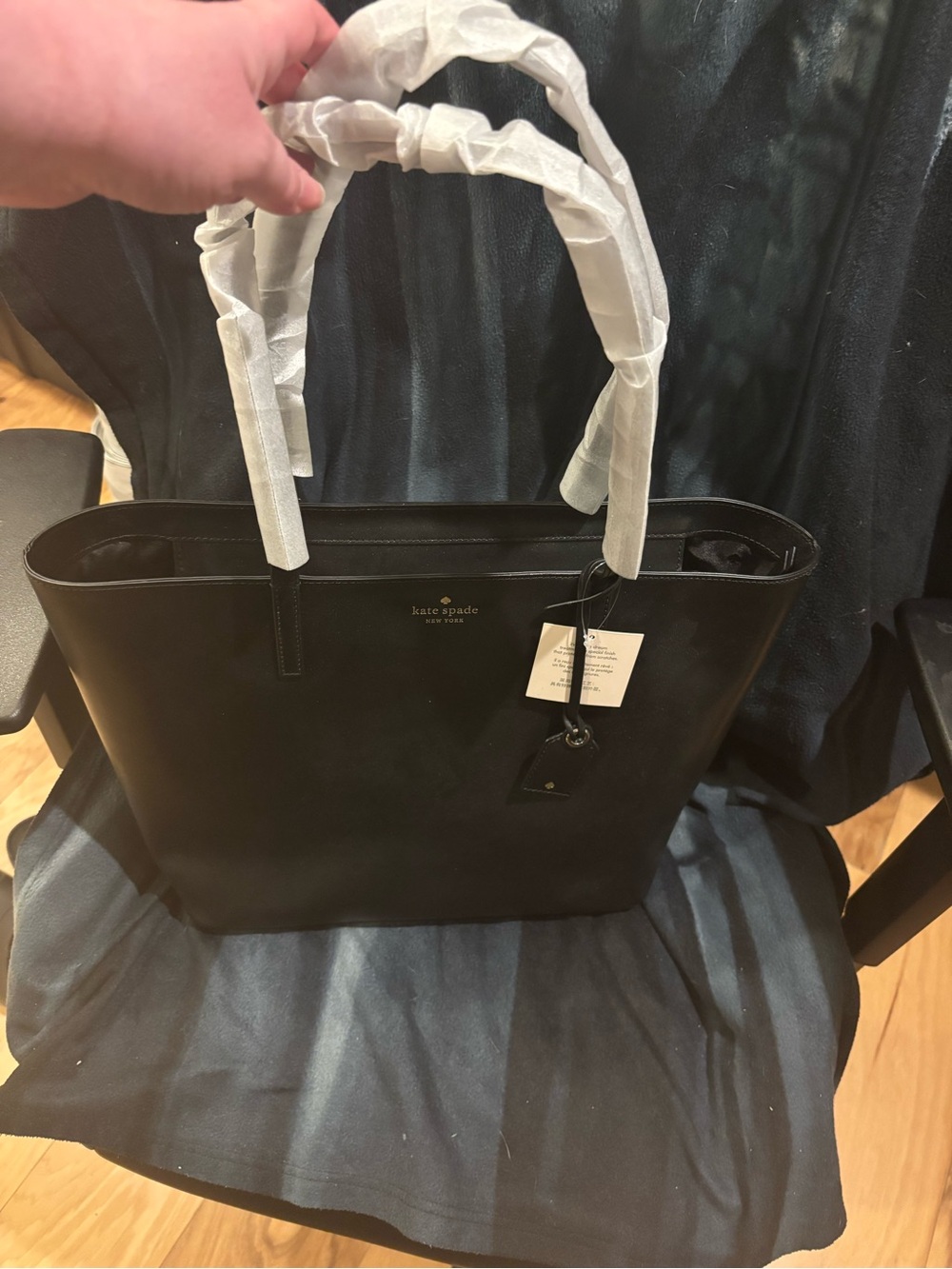 kate spade Black Leather Tote with Tag